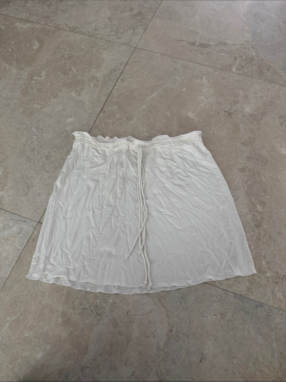 Women’s White Drawstring Casual Skirt